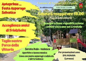 Leggi: «Inaugurazione della riqualificazione del centro vezzanese…»