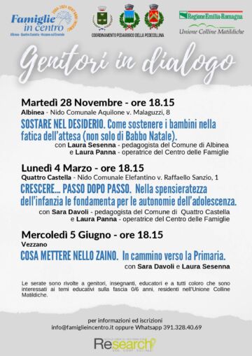 Leggi: «Tre incontri in programma per “Genitori…»