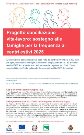 Leggi: «“Progetto Conciliazione vita-lavoro” 2025: sostegno alle…»