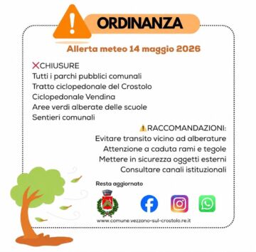Leggi: &laquo;Ordinanza del Sindaco per Allerta meteo&hellip;&raquo;