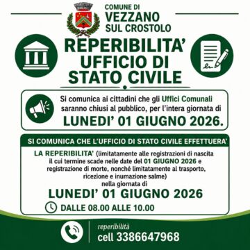 Leggi: «Chiusura uffici comunali e reperibilità Ufficio…»