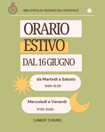 Leggi: &laquo;Orario estivo della Biblioteca Comunale&raquo;