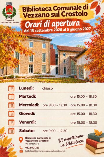 Leggi: «Con l’avvicinarsi dell’autunno, la Biblioteca Comunale…»